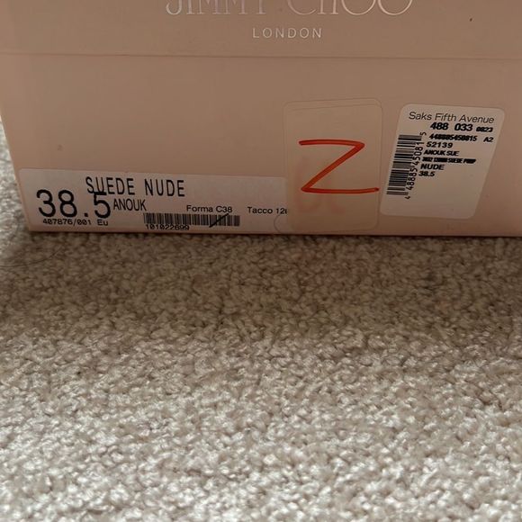 Jimmy Choo Anouk Suede Nude 120mm 38.5 - Picture 6 of 12
